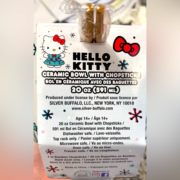 Hello Kitty Ceramic Bowl with Chopsticks - Picture 5 of 6